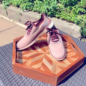 COLE HAAN ZEROGRAND BLUSH PINK SNAKE SUEDE SNEAKER
